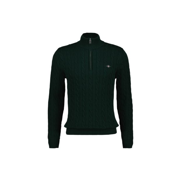 Herren Pullover Zopfmuster Half Zip