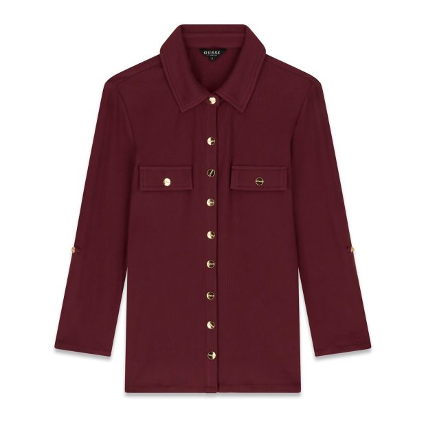 Strick Jacke in Bordeauxrot
