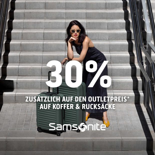 Samsonite 30% zusätzlich auf den Outletpreis auf Koffer und Rucksäcke (A)
