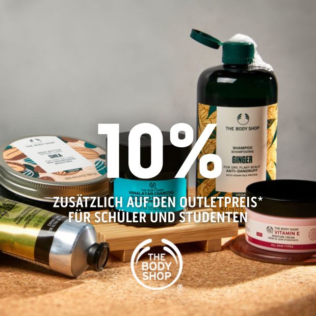 The Body Shop 10% zusätzlich für Studenten jeden Dienstag