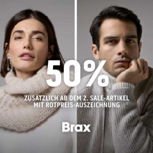 Brax Angebot 50% zusätzlich ab dem 2. Sale-Artikel mit Rotpreis-Auszeichnung
